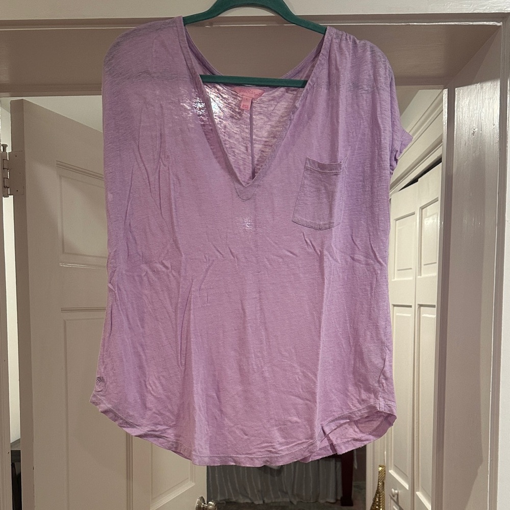 Lilly Pulitzer Light Purple V-Neck Tee